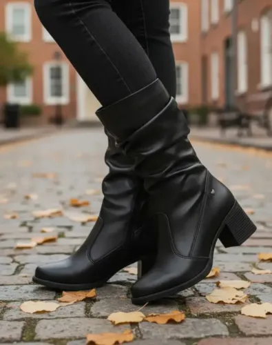Bota Mississipi De Cano Médio Com Salto Bloco Aranni Me502 Tam 36