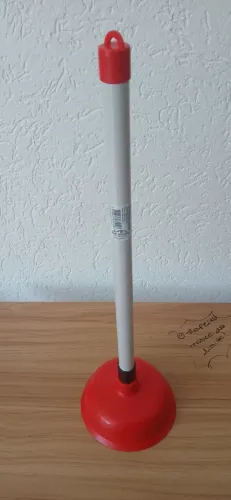 Desentupidor de Vaso Sanitário com Sucção - Borracha Reforçada | Cabo 48 cm