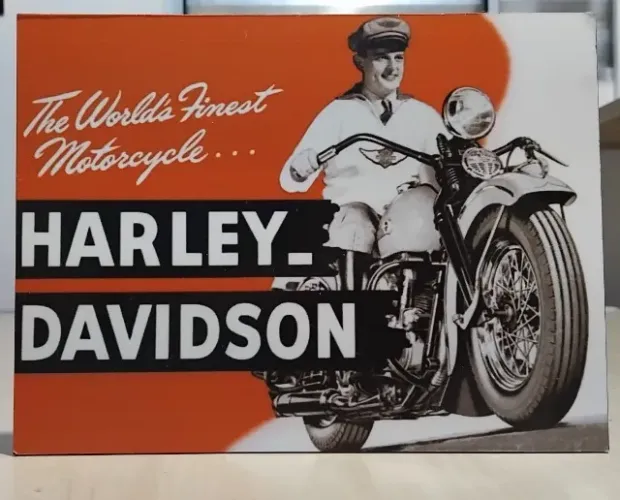 PLACA DECORATIVA RETRO HARLEY DAVIDSON EM MDF 15X20
