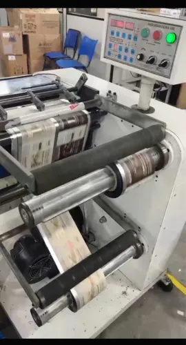 Rebobinadeira 450mm, alinhador eletrônico, refile para rótulos