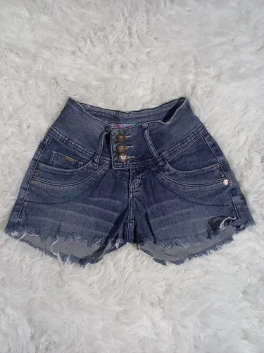 Short Jeans Cintura Alta Feminino Tamanho 36