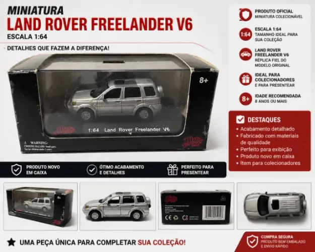 Miniatura Land Rover Freelander V6 Escala 1:64 Colecionável na Caixa