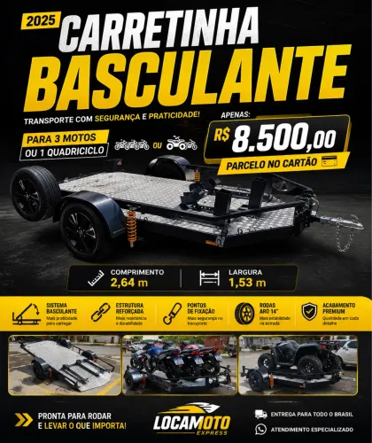 Carretinha Basculante para Moto e Quadriciclo