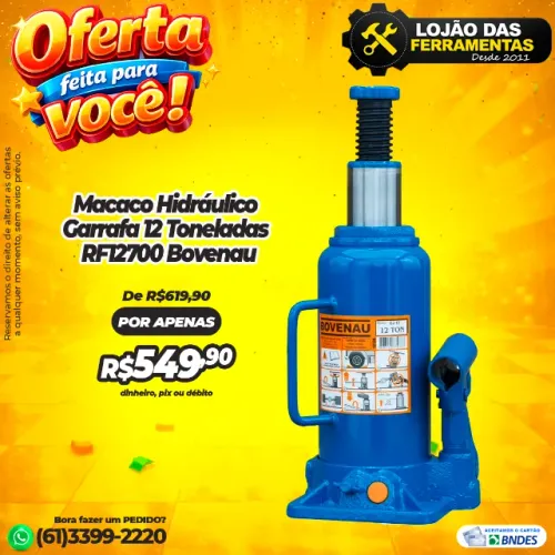 Macaco Hidráulico Garrafa 12 Toneladas RF12700 Bovenau