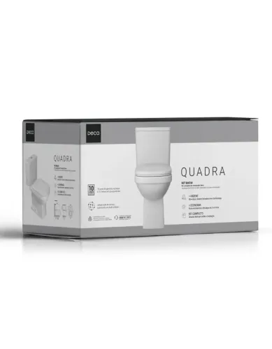 Kit vaso sanitário completo Deca Quadra Branco (caixa acoplada)