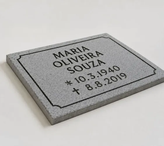 Placa de cimento para túmulo 