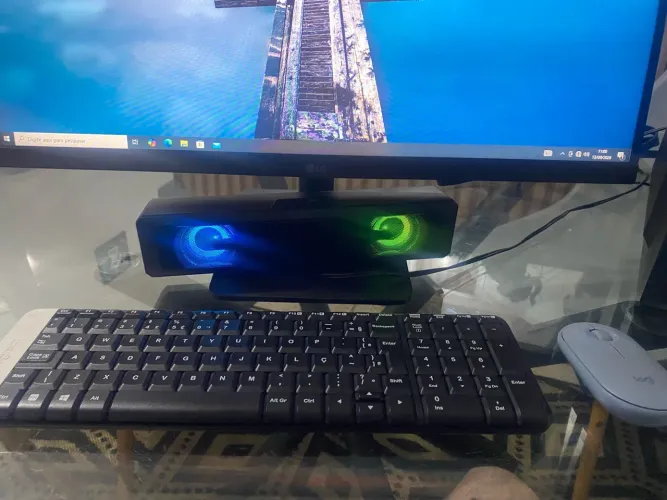 Computador completo + Monitor LG 24" Full HD + Teclado e Mouse sem fio + Caixa de som
