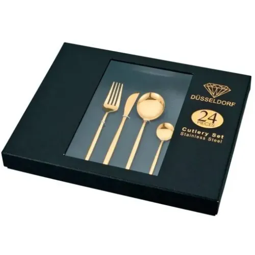 Jogo de Talheres Slim 24 Peças Gold