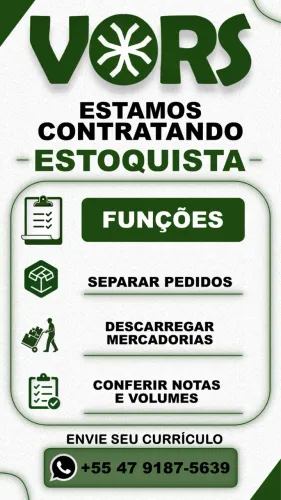 Vaga para Estoquista
