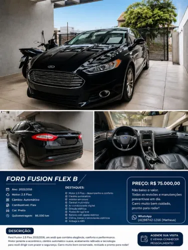 Ford Fusion 2.5l I-vct Flex Aut. 2016