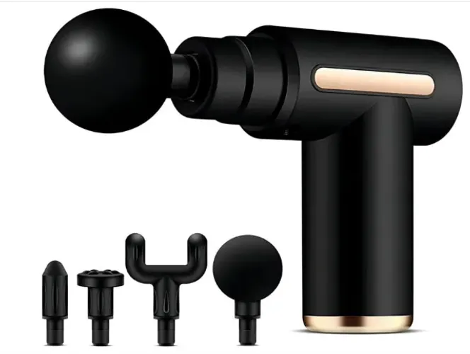 Massageador Elétrico Pistola Muscular Profissional Recarregável 4 Ponteiras Massagem Relax