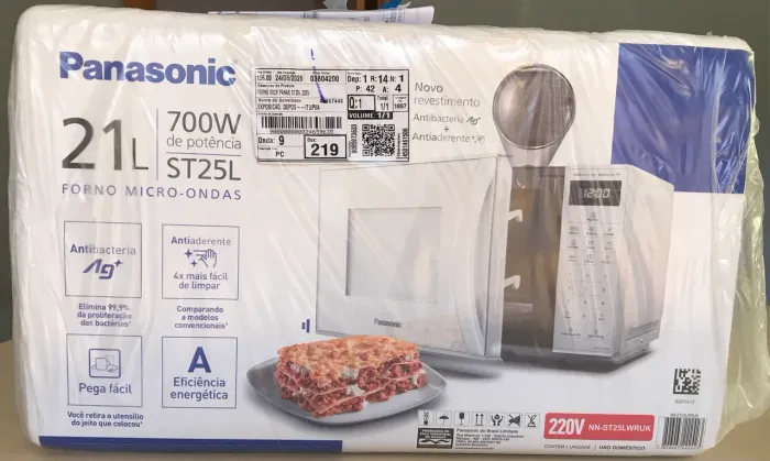 Micro-ondas Panasonic novo, 21L novo na embalagem, 220V.