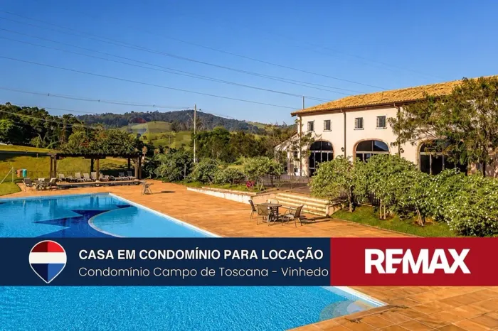 Casa para locação no Condomínio Campo de Toscana, em Vinhedo, SP, com 4 suítes com vista p