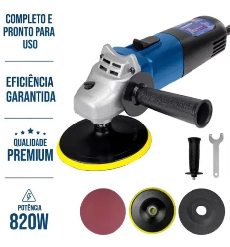 LIXADEIRA E ESMERILHADEIRA ANGULAR 820W 110V COM ACESSÓRIOS