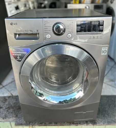 Lava e seca LG 10 KG touch inox 5x sem juros