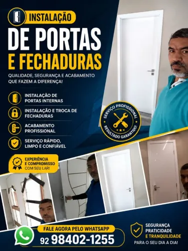 Instalação de portas de madeira