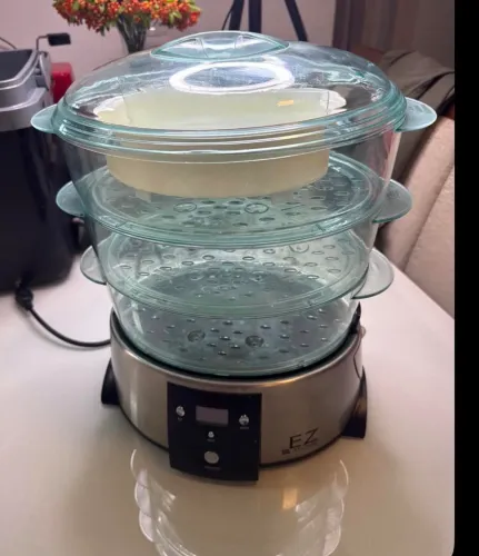 Panela Vapor Elétrica EZ Home 3 Andares Inox Timer - Completa