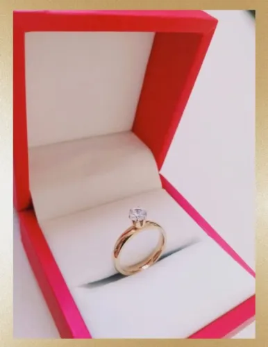 Anel Solitário Tungstênio Ouro18K Banho + Estojo. Namoro, Noivado, Casamento - Promoção!