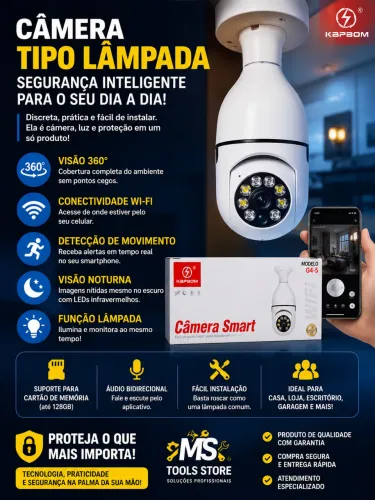 Câmera tipo lâmpada 350 Wi-Fi 