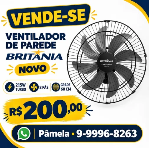 VENTILADOR DE PAREDE NOVO