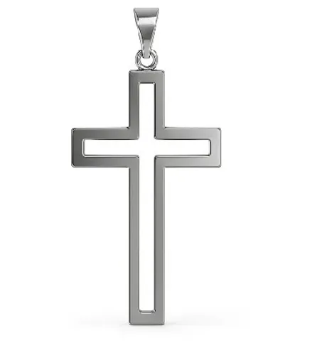 Pingente Chapa Lisa Cruz Fosca Peso 0.60 Gramas 12 mm 