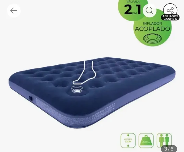 Vendo colchão inflável + Bomba automática