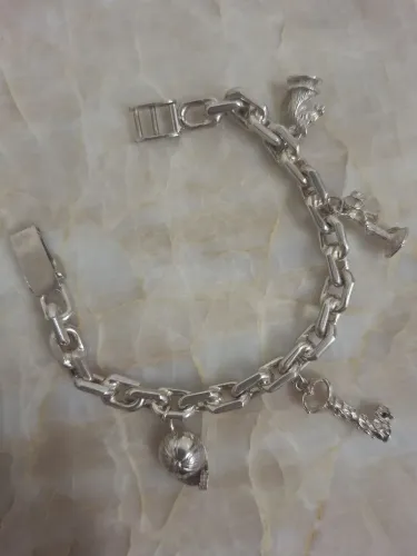 Bracelet em Prata 950, com Pingentes