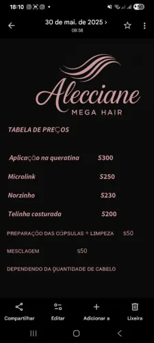 Aplicação de mega hair