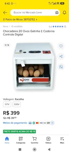 Chocadeira Emy 20 ovos Semi nova