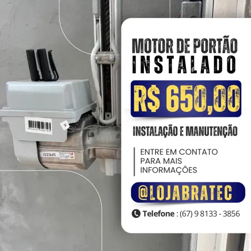 Motor para portão de elevação de 1/4 de HP de 8 segundos (instalado)
