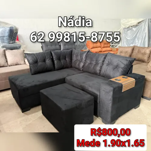 Sofá 3 lugares ideal para espaço pequeno