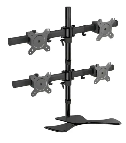 Suporte De Mesa Para 4 Monitores Articulado Cor Preto