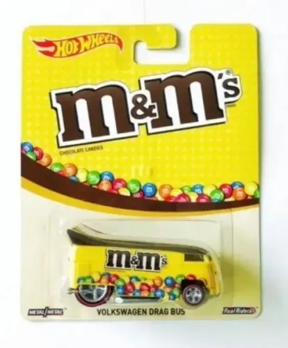 2015 Hot Wheels M&Ms Volkswagen Drag Bus Pop Culture Series Real Riders