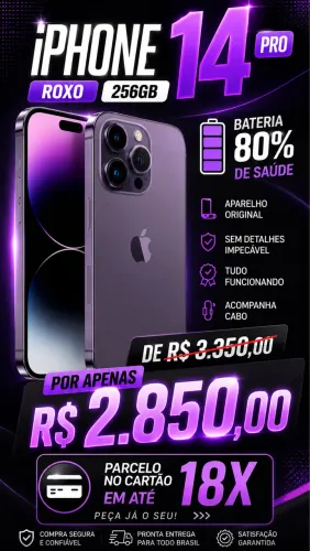 IPhone 14 Pro de 256 GB Seminovo perfeito