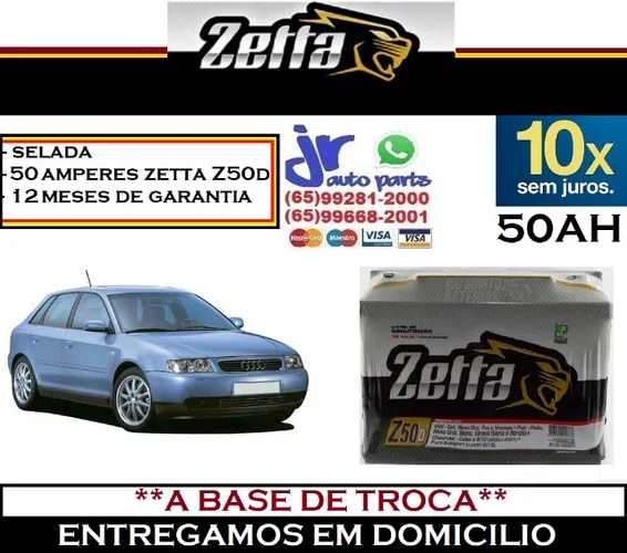 Bateria Automotiva Audi A3 50AH Zetta 12v