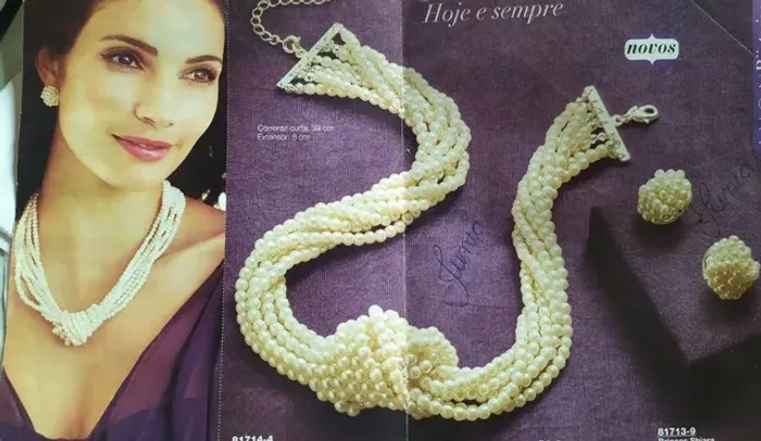 Colar + brincos pérola 