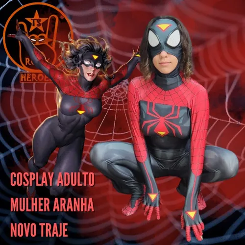 Fantasia Mulher Aranha Jéssica Drew Novo Traje Cosplay Adulto Bodysuit em Elastano 