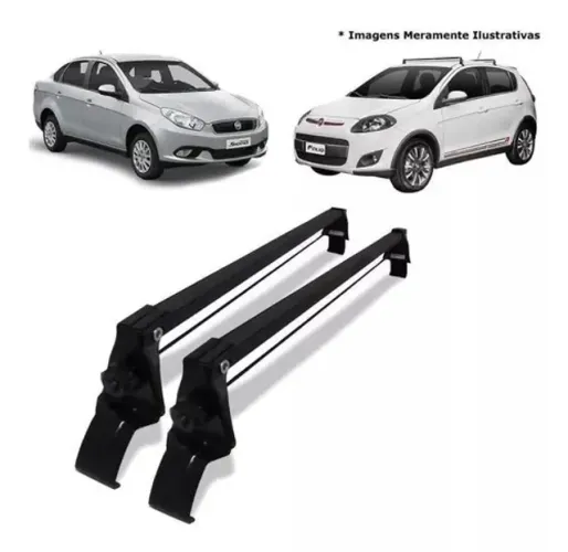 Rack Teto Fiat Palio 4 Portas 2012 / Grand Siena - Preto Material Aço - VP 913