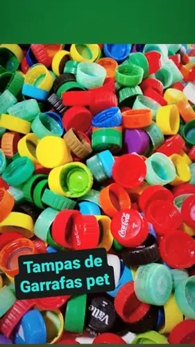 TAMPAS DE GARRAFAS PET para Reciclagem ou Artesanato 