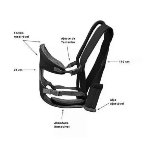 Canguru Carrega Bebê Ergonômico Passeio 3 em 1 Posições Baby Até 15 Kg