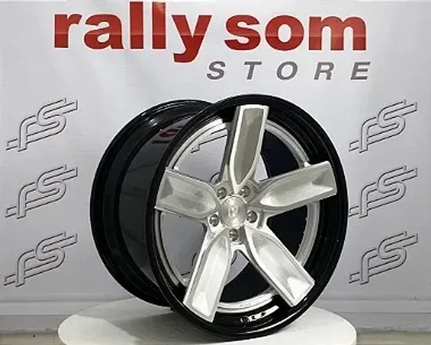 Roda Gisa F071 Aço Escovado Borda Preta 5x112 - 20 x 9,5 e 20 x 11 Offset 15 e 20