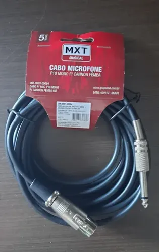 Cabo de microfone plug P10 - xlr