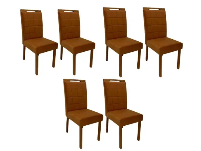 Cadeiras Las Vegas 6 unidades Cinamomo/Terracota Até 12x - Frete Grátis 