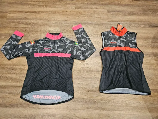 Corta vento e colete feminino bike novos tamanho G R$ 100,00 (2 peças) - leia a descrição