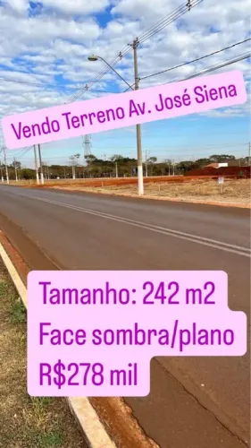 Terreno à venda na Av. José Siena 242 m2