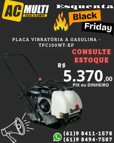 Placa Vibratória a Gasolina - TPC100WT-XP