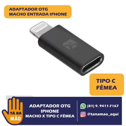 Adaptador OTG iPhone macho x C fêmea