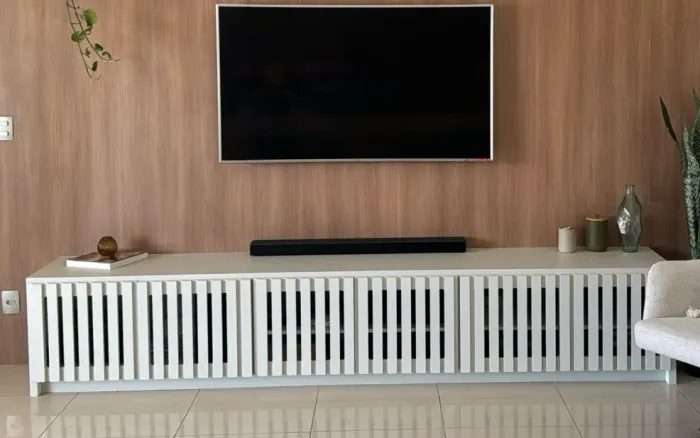 PORTAS em Ripado na Cor Palha Design Elegante