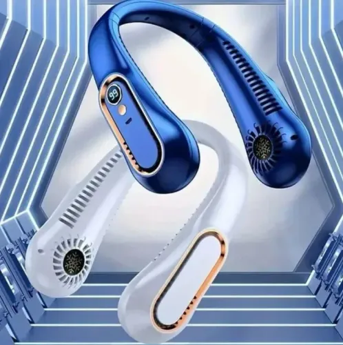 Ventilador de Pescoço Portátil com Bateria Recarregável