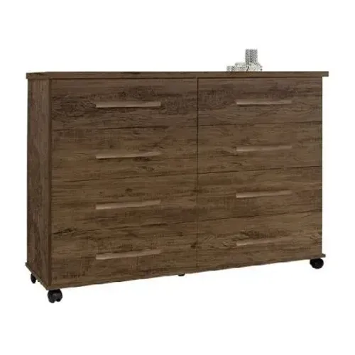 COMODA JADE 8G C/RODIZIOS - AMENDOA WOOD